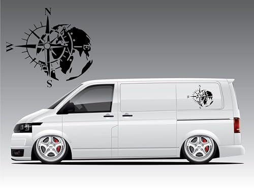 Compass Sticker Compass Rose Sticker Wind Rose Sticker 4x4 Navigation Van Vinyl Sticker Caravan Motorhome Campervan Truck Camper Van Large Car Bodywork Decal Mountain Compass Black