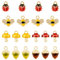 Craftdady 24 Stück goldene Emaille-Charms, Biene, Marienkäfer, Tannenzapfen, Pilz, Legierung, Anhänger, niedliche Tiere, Halsketten-Anhänger für Schmuckherstellung, DIY, Armband, Handwerk, Metall