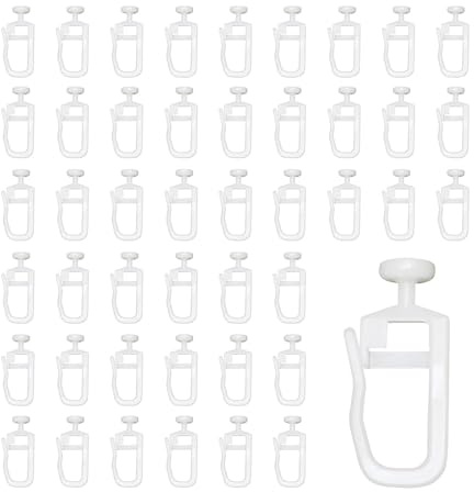 100 Pcs Plastic Curtain Hooks, 7 mm Sliding Track Glider Hooks for Window, Door, Shower Curtains