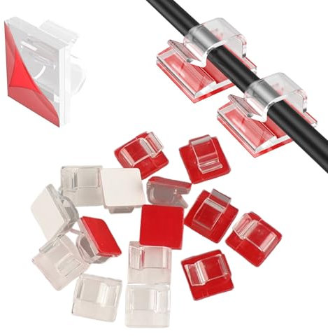 150 Stück Kabelhalter selbstklebend, Mini Outdoor Kabelclips Lichtclips Dekoration Clips Selbstklebende Haken Drahthalter für Weihnachtsbeleuchtung, Transparent Kabelmanagement, Kabelorganisator