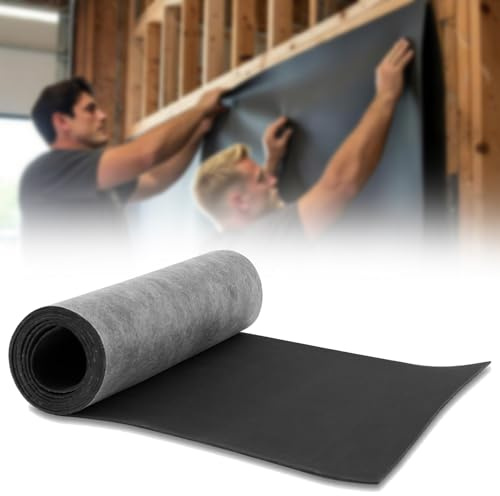 Foneso Mass Loaded Vinyl Sound Proof Barrier, 1 x 3.3 Feet MLV Insulation Sheet, Anti Vibration Deadening Soundproofing Material,Reduces Noise (2 Pack (1 x 3.3 feet))