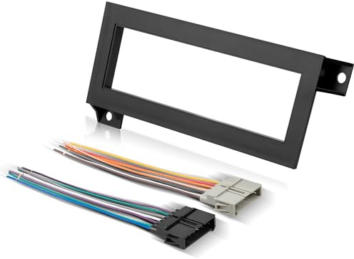 NuIth - Single DIN Radio Installation Kit with Radio Wiring Harness for 1974-2003 Chrysler/Dodge/Jeep, Single DIN Radio Mounting Plate for Radio Assembly