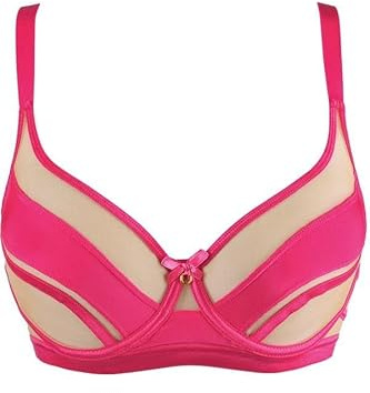 Axami Bügel BH mit Tüllkörbchen und Satinstreifen in Rosa