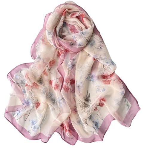 MUNSKT Foulard Femme écharpe pour Légère Fleur de Rose Tinsel pour la Plage le Quotidien Fête Banquet