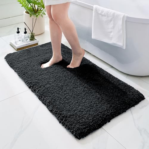 Ruggnovea Badezimmerteppich, rutschfest, waschbar, ultradicke, weiche Mikrofaser, saugfähige Badematte, hochdichter Schaumstoff, Latex, rutschfeste Unterseite, Badteppich, flauschiger Bodenteppich für