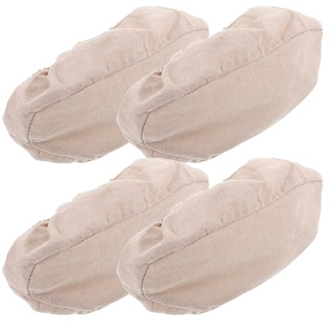 Homoyoyo 4 Stück Gärkörbchen Einlagen aus Baumwolle Elastisch Oval für 30cm Gärkorb Wiederverwendbar Backzubehör für Sauerteigbrot und Teiggärung