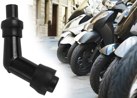 Zündkerzenstecker 120° abgewinkelt, Widerstand 0 kOhm für 4-Takt Motorrad, Roller, Moped, Quad, für Zündkerzenkopf 4mm