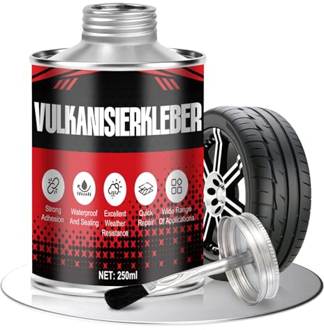 250ml Vulkanisierkleber, Vulkanisierflüssigkeit, Reifendichtmittel Fahrrad | Vulcanizing Adhesive,Reifendichtmittel,Starke Haftung,Reparatur von Reifenrissen, Rissen, Beschädigungen(B)