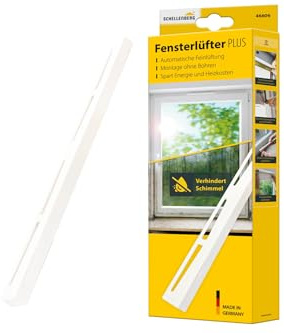 Schellenberg Fensterlüfter PLUS, weiß, bohrfreie Montage, energie- und heizkostensparend, Vorbeugung von Schimmelbildung, 46606