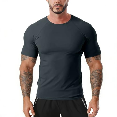 Men's Sports T-Shirts, Running Tops, Moisture-Absorbent Quick-Drying Shirts, Casual Fitness