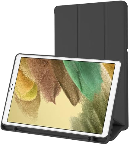 Techsuit für Samsung Galaxy Tab A7 Lite Hülle mit Stifthalter, Dreifach Ständer, Schlankem Design, Auto Sleep Wake, Präzisen Aussparungen, Flex Trifold Series, Schwarz