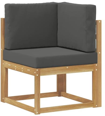 vidaXL Outdoor Ecksofa Massivholz Akazie Weiß, Moderne, wetterfeste Gartenmöbel, vielseitige Entspannung, Akazienholz, gemütliches Draußenleben