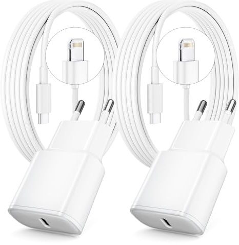 Chargeur Rapide pour iPhone 14 13 12 11, Lot de 2 PD 3.0 Prise USB C | avec 2M Cable Lightning for iPhone 14/14Pro/13/13 Mini/13 Pro/13Pro Max/12/12Pro/12 Pro Max/11/11 Pro/ 11 ProMax