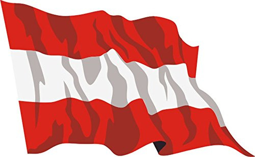 INDIGOS UG Auto Aufkleber Österreich 10 cm - LS14 - Autoaufkleber Fahne - Sticker Flagge - Auto Heckscheibe, Spoiler, Tuning - UV-beständig und selbstklebend