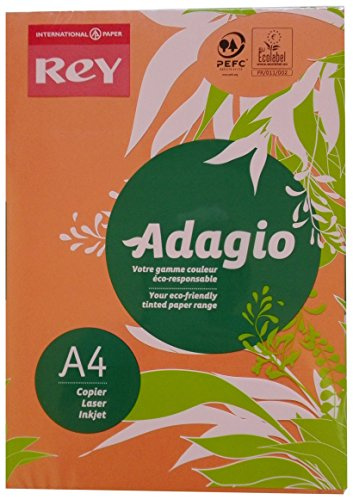 Adagio 30216 A4 80 gsm Rey Paper - Deep Orange (Pack of 500 Sheets)