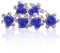Autiga Haarnadeln Blume Rose Strass Blüte Kristalle Hochzeit Braut Haarschmuck Blumenhaarnadel Kommunion Haarpins Duttnadeln blau 6er Set