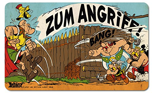 Logoshirt® Asterix I Obelix I Zum Angriff I Frühstücksbrettchen I Schneidebrett I 23x14cm I spülmaschinenfest & hitzebeständig I Lizenziertes Originaldesign