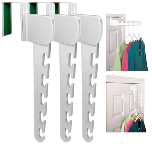 Wonder Hanger Over-The-Door Plastic Hanger, White - Over The Door Hanger Set of Three