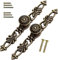 Dophee 2PCS Vintage Cabinet Handles Antique Brass Pull Handle Decorative Drawer Handles 152mm with Screws for Wardrobe Cupboard Dressers Wooden Boxes Kitchen Bedroom