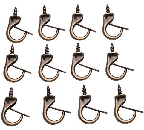 welldoit 12 PCS winddicht Metall Kleiderhaken, Türhaken, Handtuchhaken, Schraube in Schraubhaken Deckenhaken