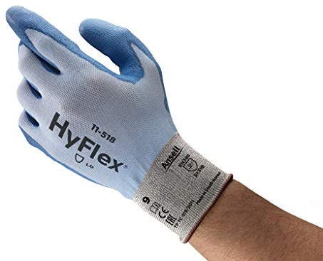 Ansell Schnittschutzhandschuhe HyFlex 11-518 Gr.10 blau Kevlar EN 388 Kat.II 12 PA