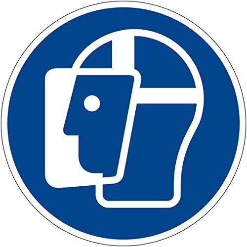 Gebotszeichen - Gesichtsschutz benutzen - Kunststoff selbstklebend - 20 cm