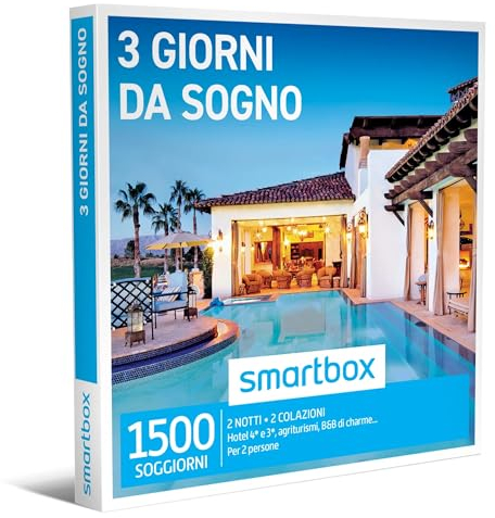 Smartbox - Cofanetto Regalo per Uomo o Donna - 3 Giorni da Sogno - Idee Regalo Originale - 2 Notti con Colazione per 2 Persone