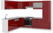 Vicco Eckküche R-Line, Bordeaux Hochglanz/Weiß, 227 x 287 cm ohne Arbeitsplatte