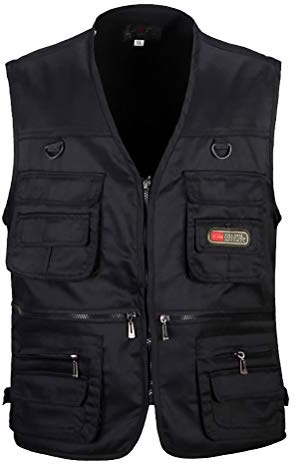 Daoba Homme Manteau sans Manche Veste Tops Pêche de Chasse Randonnée Gilet avec Multi-Poches