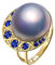 Daesar Damen Ring 18 Karat Gold Mond mit 0.7ct Saphir Lila Mabe Perle Ehering Gold Ring mit Diamant Große 53 (16.9)