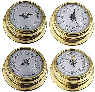 CLCTOIK 4 Stück 98mm Barometer Wetterstation Wetterstation tragbares Thermometer Hygrometer