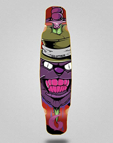 Glutier Skateboard Longboard Deck Mix Bamboo 46x9 Gr Cat Red
