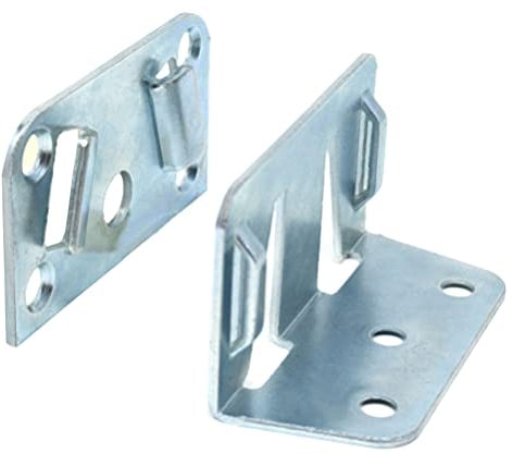 Design61 2er Komplett Set Mittelbalkenverbinder Bettbeschläge Bettverbinder Haken Bettwinkel Stahl verzinkt