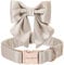 Unique style paws Hundehalsband aus Seide, einstellbar, langlebig, mit Schleife, Hochzeitsfliege, Halsband für sehr große Hunde, Größe XL, Champagnerfarbe