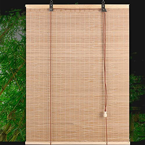 MMQGQ Japanese Style Bamboo Roller Blinds,Window Sun Shade Roller Shades,Home Roman Partition Curtain,Balcony Gazebo Light Filtering Roll Up Blind(Size:110×160cm)