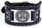Wikinger Lederarmband Nordisches Thors Hammer Odin Runen Totem breites Keltische Knoten-Manschetten-Armbänder Vintage Rindsleder für Männer Frauen (Schwarz)