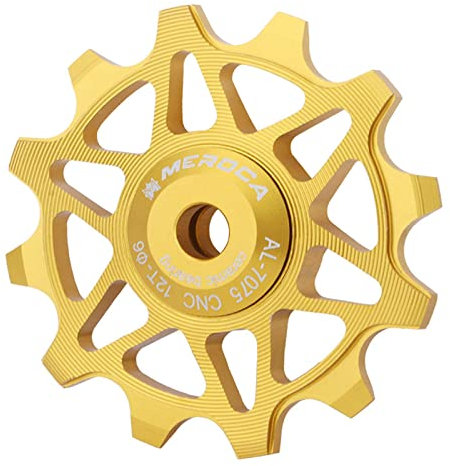Sharplace 12T / 14T Schaltwerk-Riemenscheibe Aluminiumlegierung Jockey Wheel Schaltwerk-Riemenscheibe Fahrrad-Führungsrad-Riemenscheibe, 12T Gold