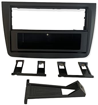 Mascherina Telaio Autoradio Adattatore Stereo ISO 2 doppio DIN + Cassetto compatibile per Alfa Romeo Mito 2013> Nero MS373/N