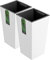 Set di 2 vasi alti da 260 x 260 x 505 mm, vasi per piante con inserto in plastica opaca, colore bianco