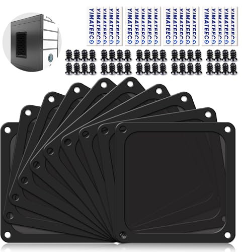 YIMATEECO Filtro Antipolvere PC 140mm Filtro dell'Aria per Ventola di Raffreddamento del Computer Case, Nylon 80 Mesh cornice magnetica(Nylon, 140 * 140mm, 10Pezzi, Nero)