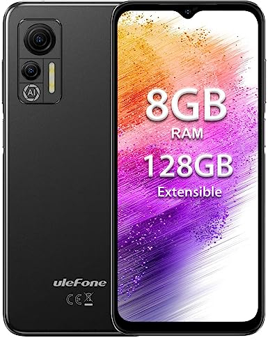 Ulefone Note 14 64GB Smartphone Ohne Vertrag Günstig, 8GB + 64GB 6.52 HD+ Display, Android 12 Handy Günstig, 4500mAh 13MP+5MP Kamera, Fingerabdruck, GPS, Dual SIM 4G Simlockfreie Handys(Schwarz)