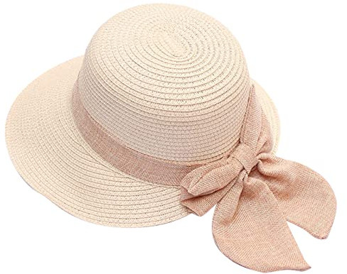 Sonnenhut Damen Strohhut mit Breiter Krempe Anti-UV elegant Strandhut Sommerhut Faltbarer Floppy Hut Modisch Stand Vintage Damenhut für Reise Urlaub und Strand