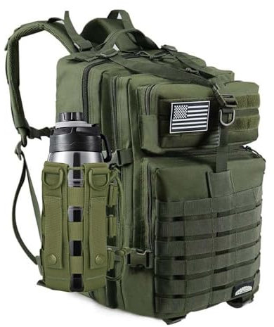 CtopxCone Tactical Backpack Military Log Out Bag, Green03, NO.096, Rucksack Backpacks