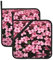 Alpenveilchen-Blumen-Küchen-Topflappen-Set mit 2 Stück zum Kochen/Backen/Grillen, große Untersetzer, hitzebeständige/rutschfeste Hot Pads