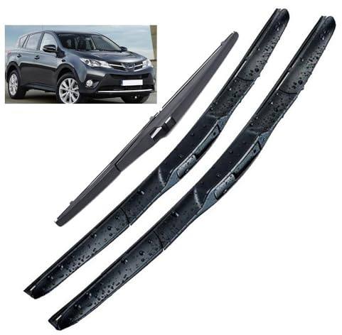 Juego de escobillas limpiaparabrisas delanteras y traseras compatible con Toyota RAV4 XA40 2013-2018 parabrisas ventana 26+16+10
