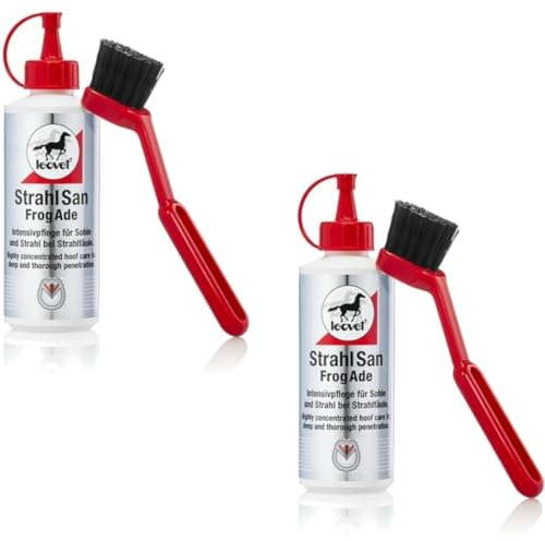 RL24 leovet - Strahlsan mit Pinsel | Huffett für Strahlpflege | Hufbalsam schützt Strahl & Sohle | Strahlfäule-Pflege | Durchblutung anregend | Hufpflege für Pferde | 2 x 200 ml (2er Set)