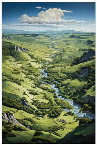 AiQima Wooden Jigsaw Puzzles,Jigsaw Puzzle for Adult, Map of the Everglades of North Yorkshire/B/1000