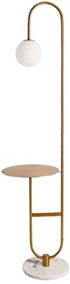 DEEDAV Lampadaire Moderne Lampadaire Moderne LED Lampe sur Pied avec Table Ronde Art Déco Salon Liseuses Hôtel Chambre Lampes De Chevet Lampadaire sur Pied Salon