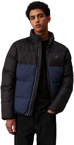 Calvin Klein Herren Pufferjacke Non Down Blocking Puffer Übergangsjacke, Ink/Ck Black (Mehrfarbig), S