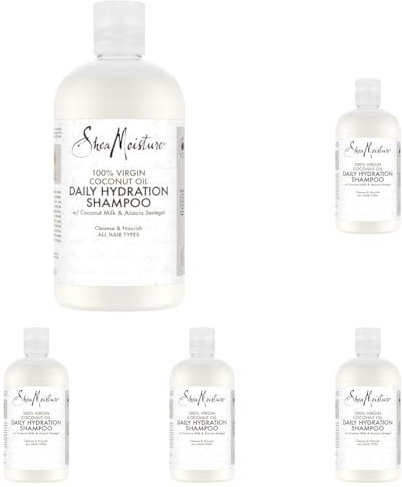 SHEA MOISTURE Daily Hydration 100% Virgin Coconut Oil Shampoo silicone and sulphate free for all hair types 384 ml (Pack of 5)
